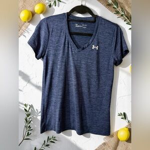 Under Armour Navy Heather V-Neck Short Sleeve Performance Tee